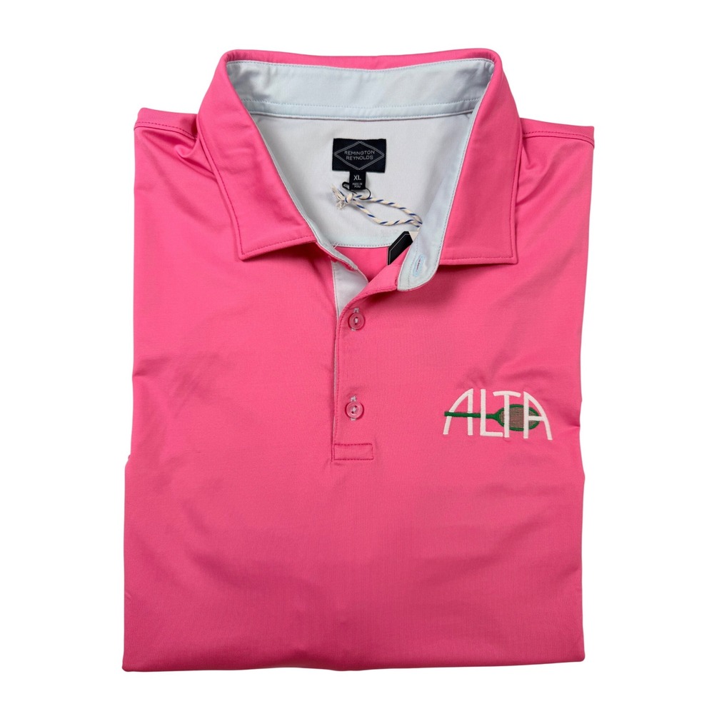 Remington Reynolds ALTA Performance Polo Mens XL Azalea Pink NWT Tennis Shirt